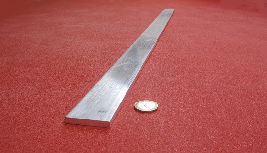 6061 T6 Metric Aluminum Bar, 6 mm Thick x 40 mm Wide x 3 Ft Length