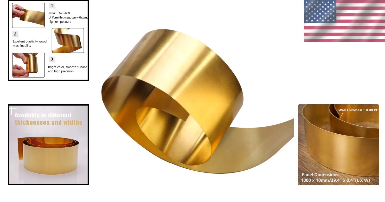 Seamless Copper Brass Sheet Roll – 0.1mm Thick, 38 Gauge for Electrical Projects