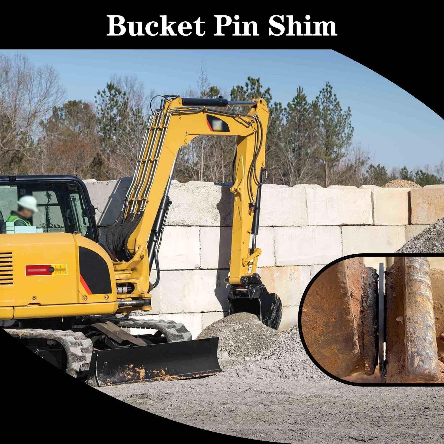 8 Pack 45MM Excavator Bucket Pin Shim Kit Detachable for Excavator and Skid S…