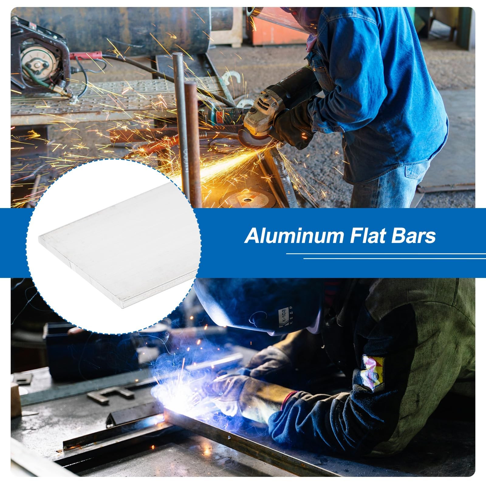 6 Pcs Square Aluminum Flat Bar, 1/16″ (1.5mm) Thick x 51/64″ (20mm) Width x 1…