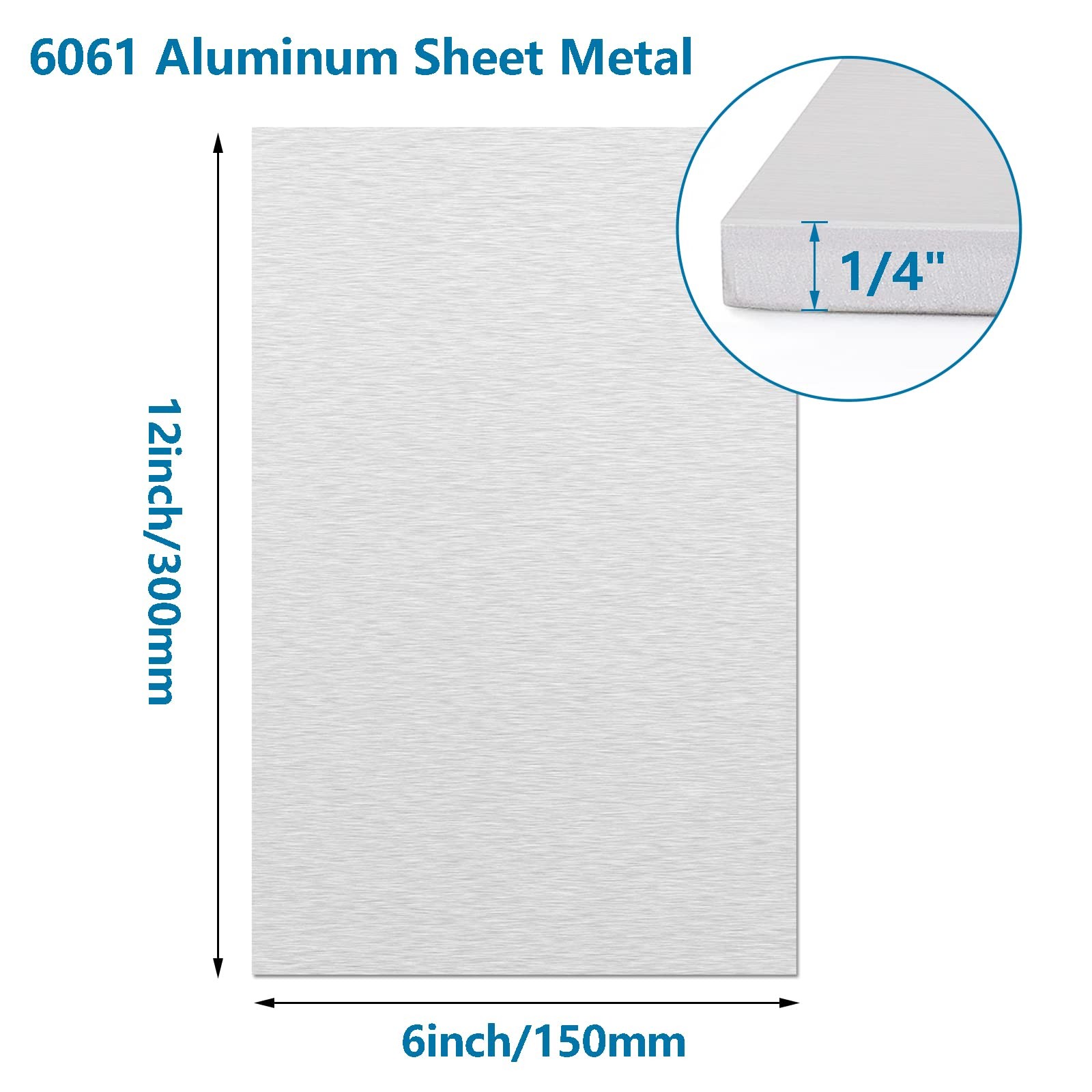 1/4 Inch Thick 6061 Aluminum Sheet Plate 6×12 Heavy Duty Structural Base