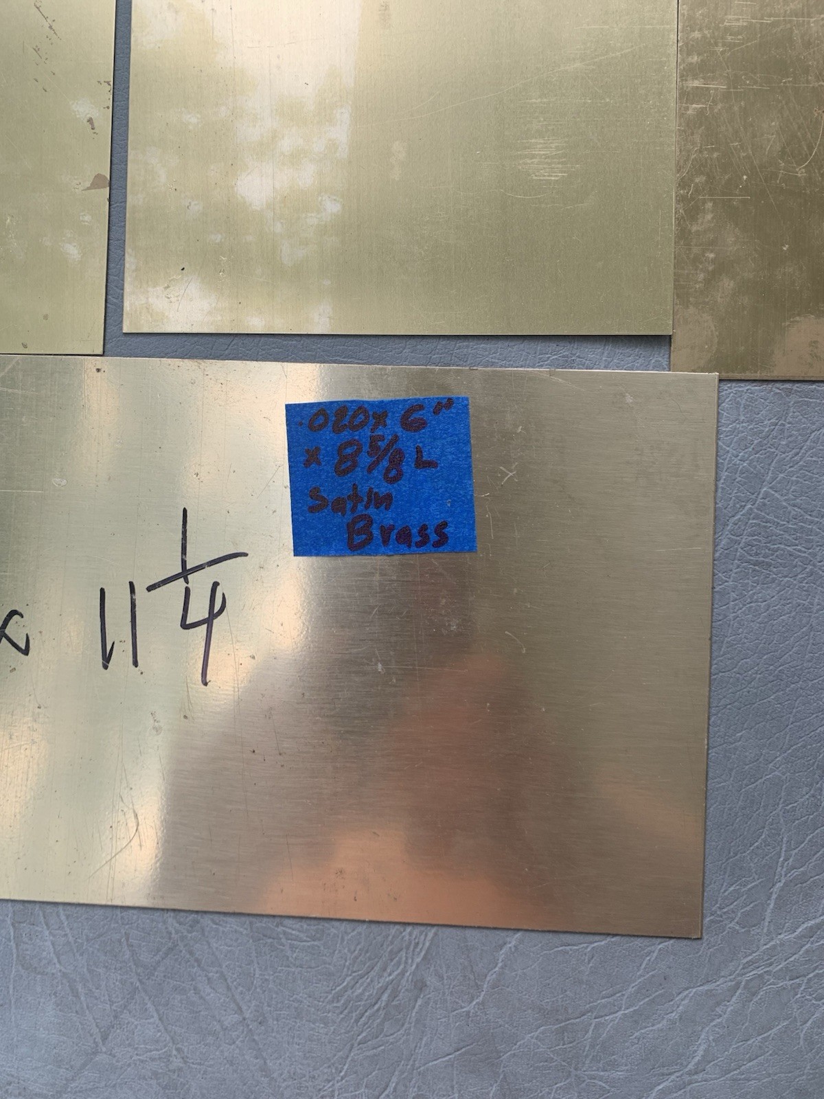 .020” Sheet Brass, Satin Brass With Peel Coat, All 4 Pieces