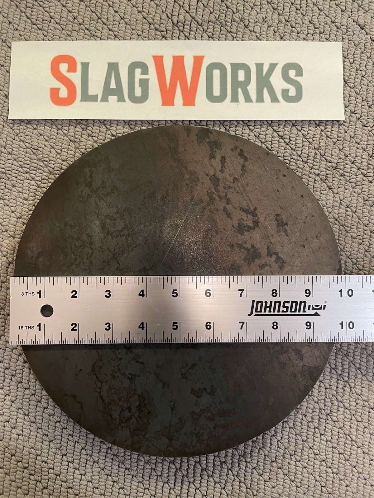 10 inch disc 1 inch thick steel plate 1”x10” disc A36 Hot Roll Flat