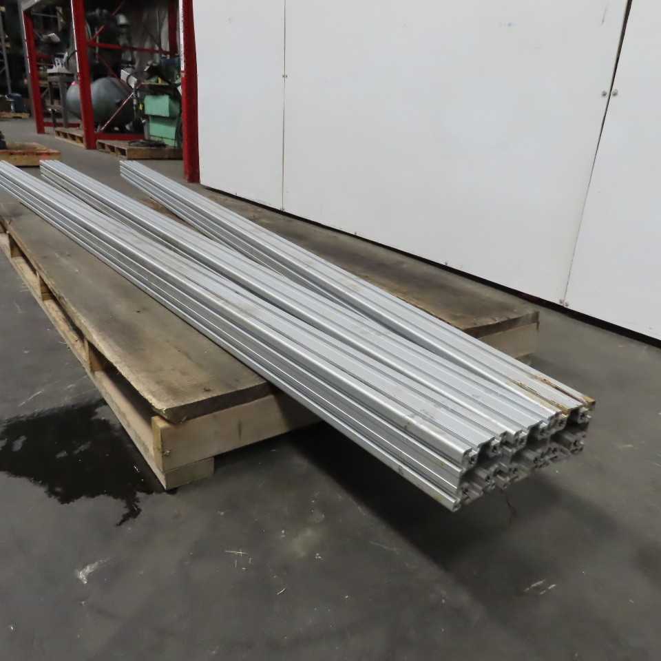 3-1/2×3-1/2×10′ Smooth Aluminum T-Slotted Extrusion Profile 80/20 Style Lot of 3