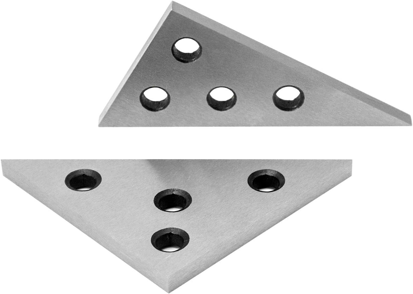 QWORK Solid Angle Plate Set, 2 Pcs Triangle Angle Block, 30-60-90 Degree&45-45-9