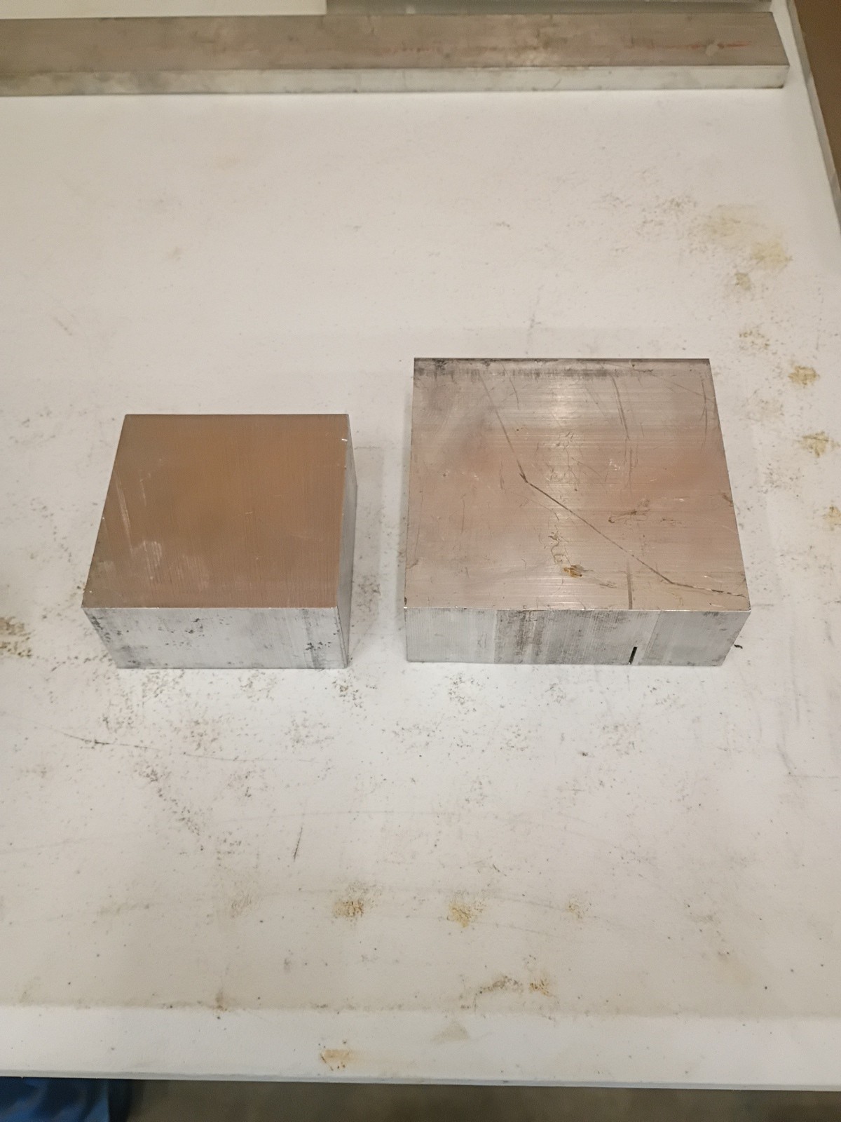 Aluminum Drop Block Plate Remnants (2) 2 1/8x4x4 And 2x 5 3/8x 5 3/8 9.1 Lbs