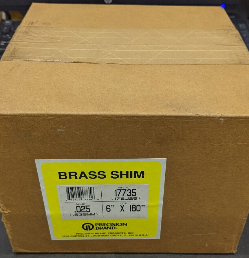 Precision Brand Brass Shim Roll .025″ (.635mm) Gauge 6″ x 180″ 17735 (17SJ25)