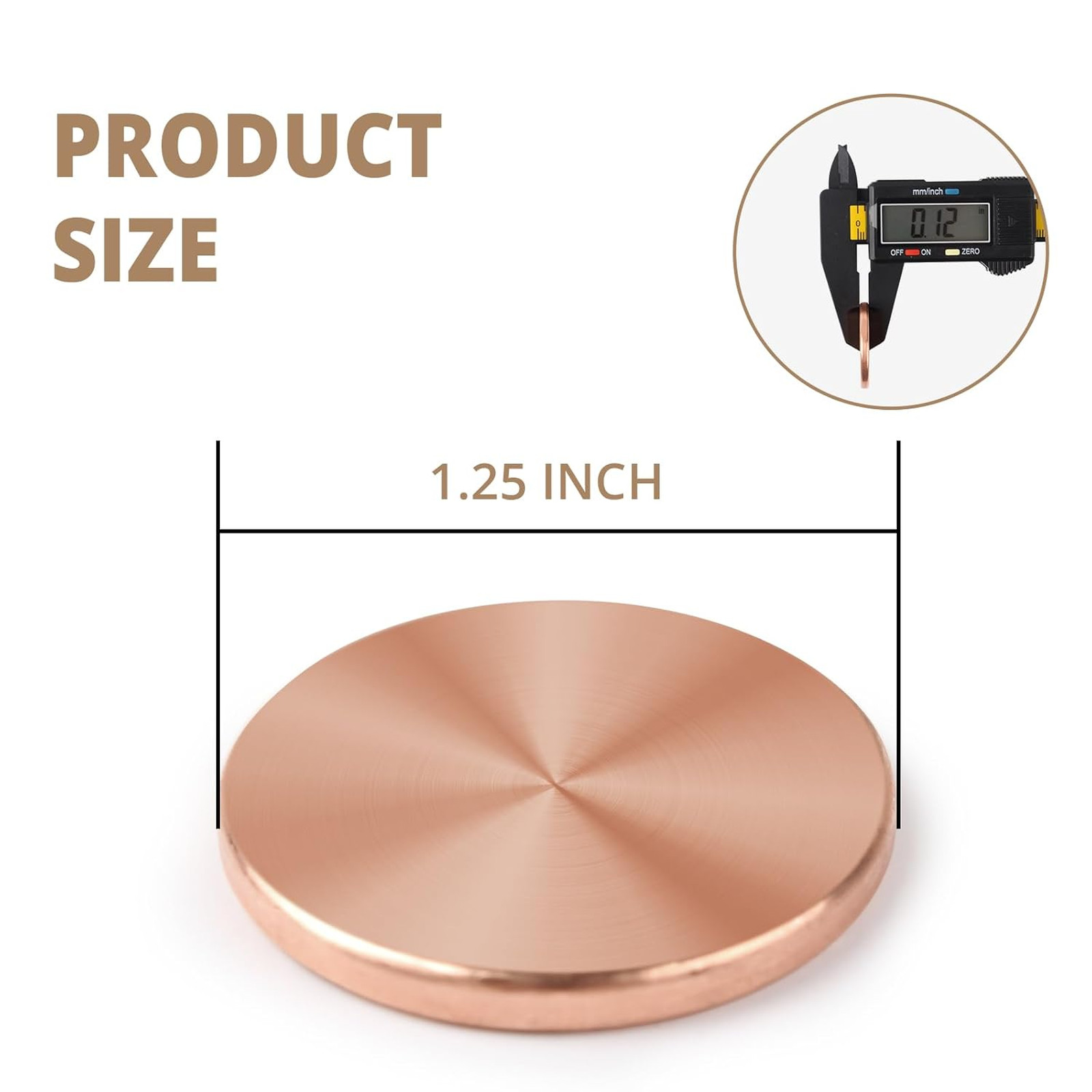 Copper Round Discs 1-1/4 inch Diameter 1/8 inch Thick Pure Copper Plates for