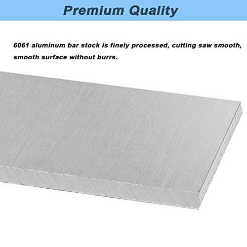 Aluminum Flat Bar 2 Pack 1/8 x 2 x 12 Inch 6061 Square Plate for Crafting DIY