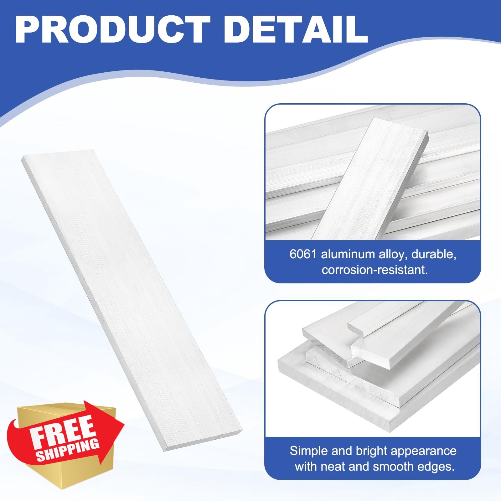 uxcell Aluminum Flat Bar 0.31″x3″x12″ 1pc