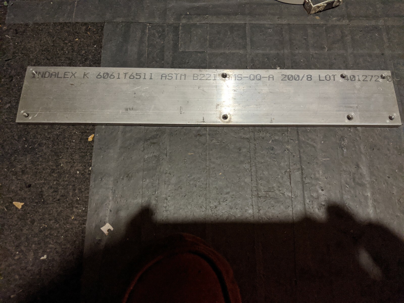 1/4″ X 2-1/2 ” X 15 1/8″ ALUMINUM 6061 FLAT BAR T6511 8 3/16″ tapped holes