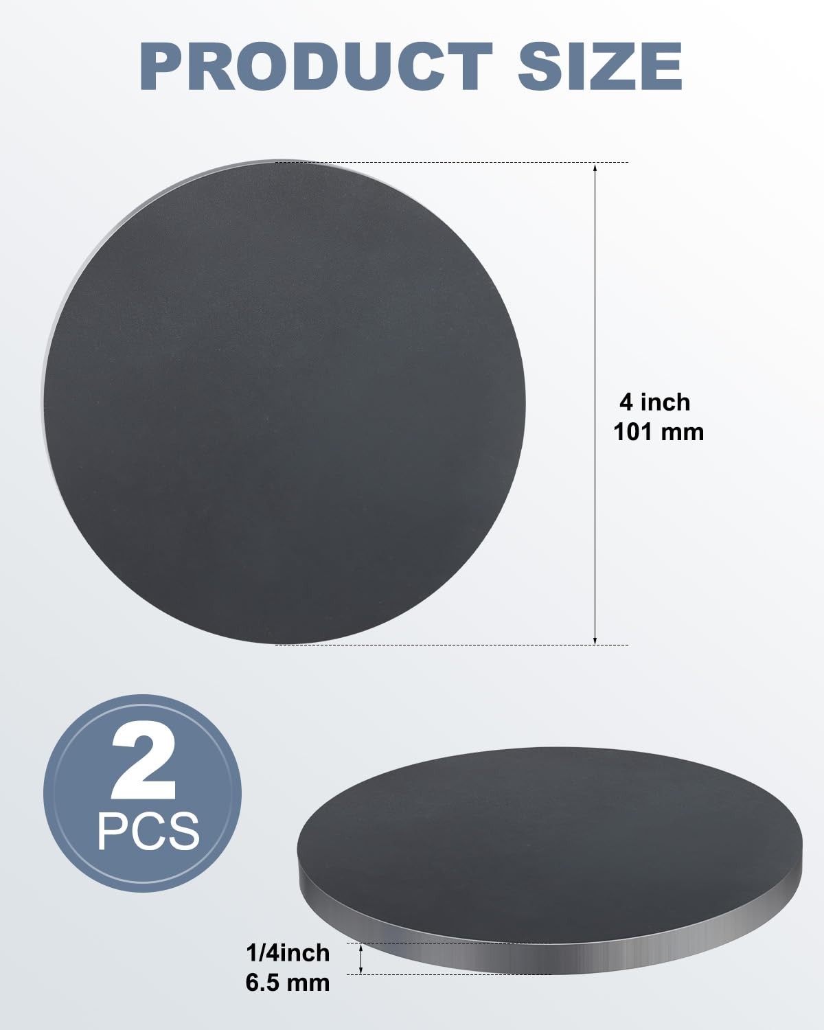 WENHUALI Hot Rolled Steel Plate 1/4″ x 4″ Diameter x 4″, Metallic Color