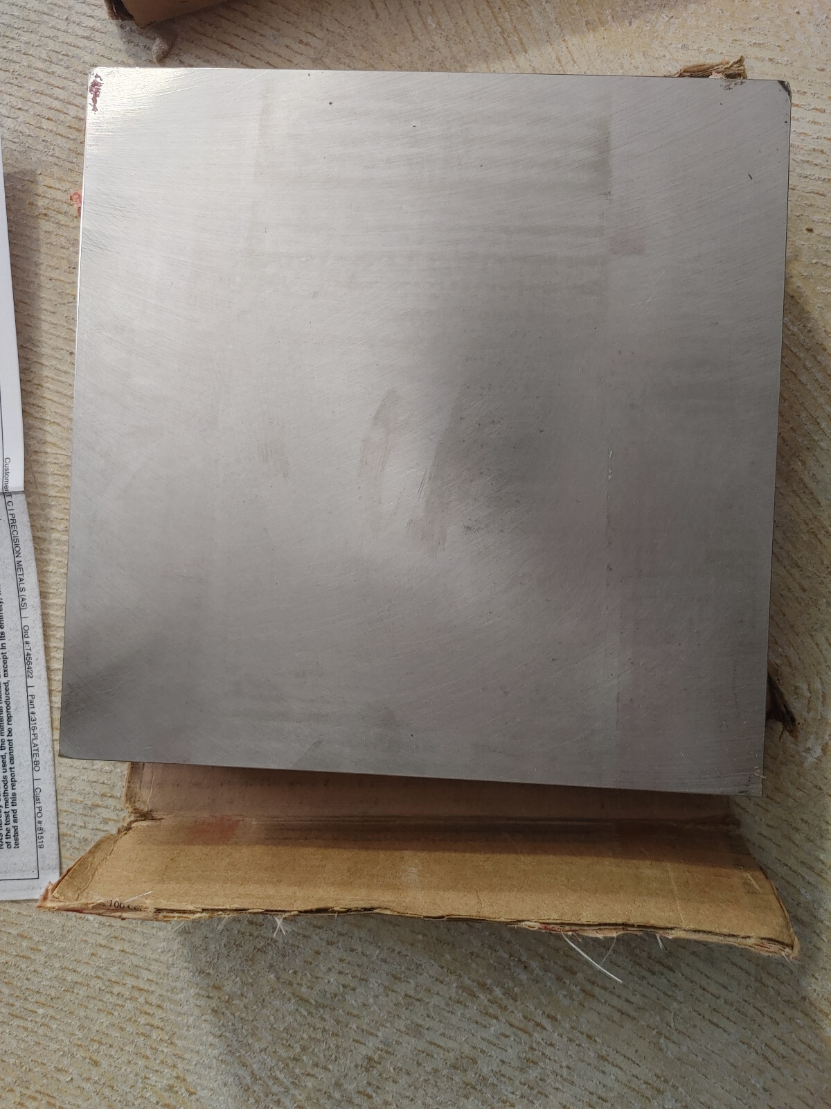 TCI 1.250″ x 8″ x 8″ 316 Stainless Steel Precision Machine Blank 03AF5W BA (Z1C