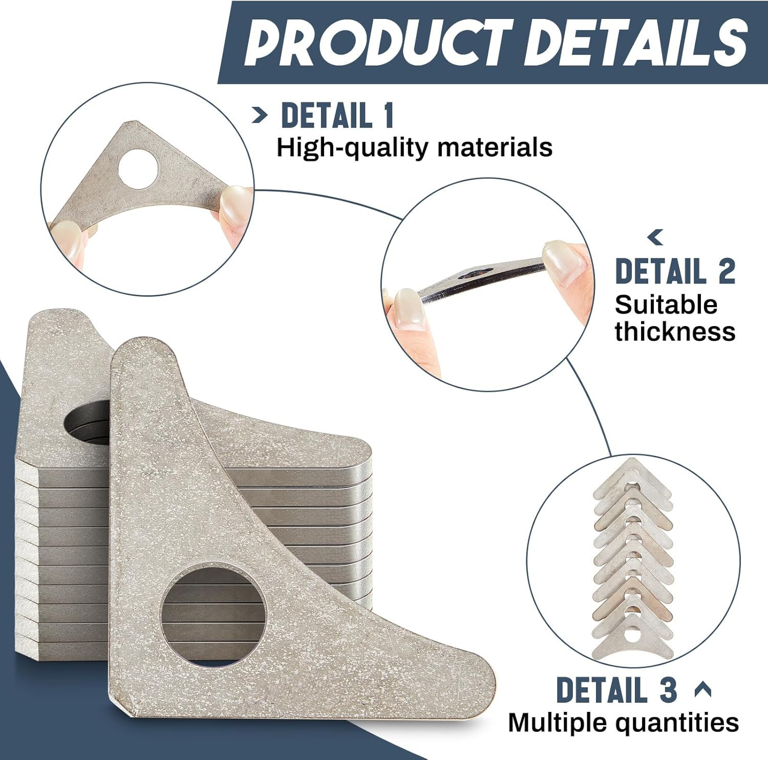 20 Pcs 1 Hole Steel Gusset 1 7/8″ X 1 7/8″ Tall – 1/8″ Thick Weld on Triangle…
