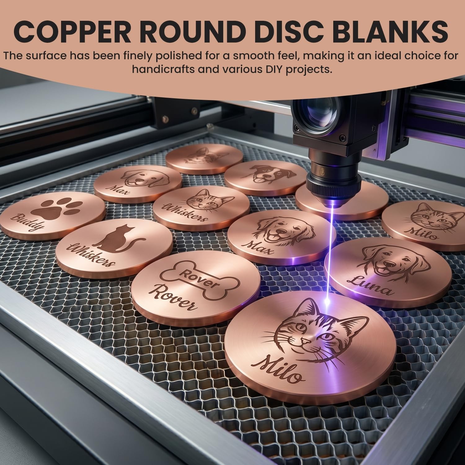 1-1/4″ Copper Round Disc Blanks, 1/8″ Thick Pure Copper Rounds Metal Circles,…