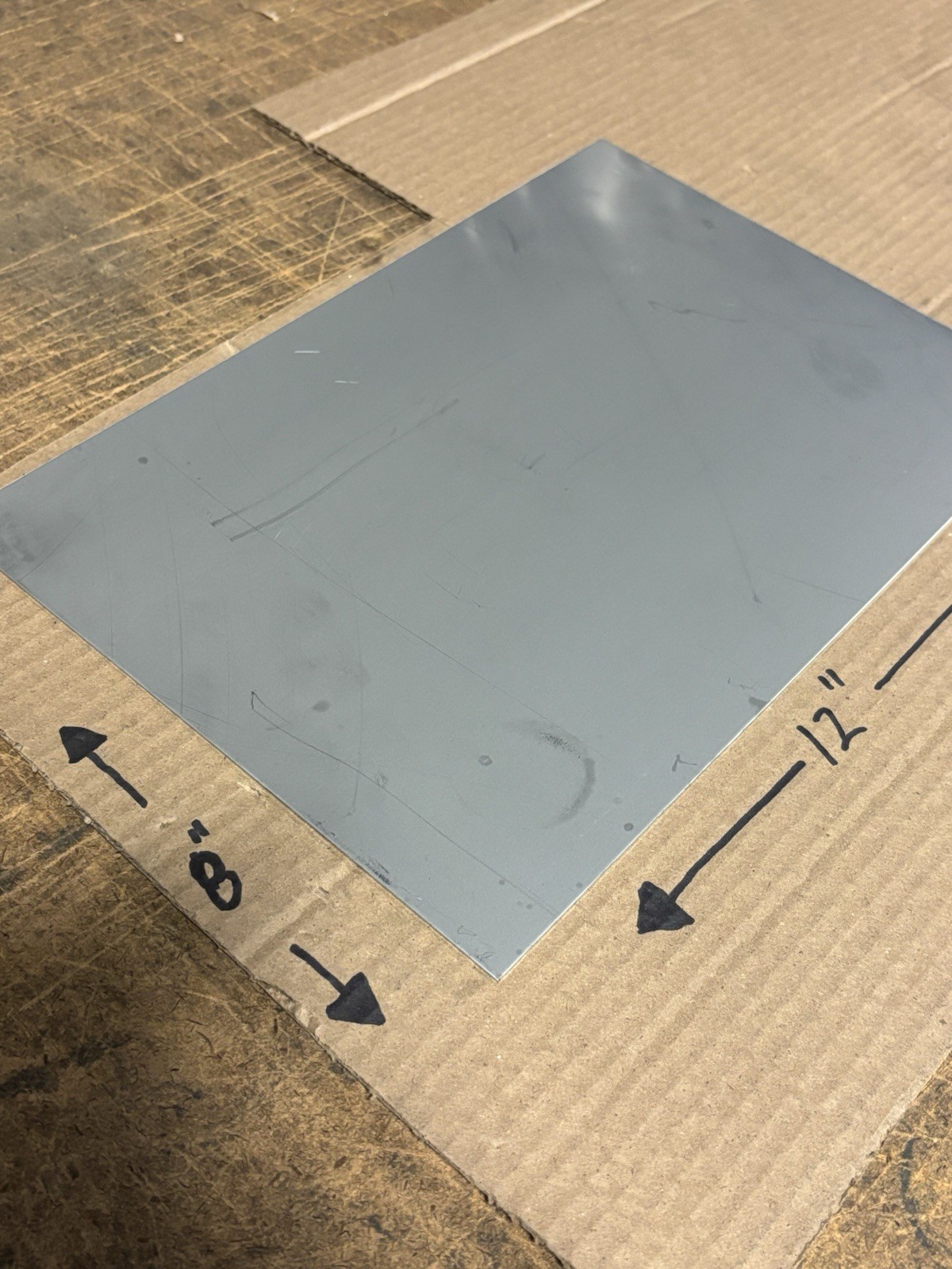 20 Gauge (0.035” Thick) T-304 Stainless Steel Sheet Metal 8 ” x 12” – New