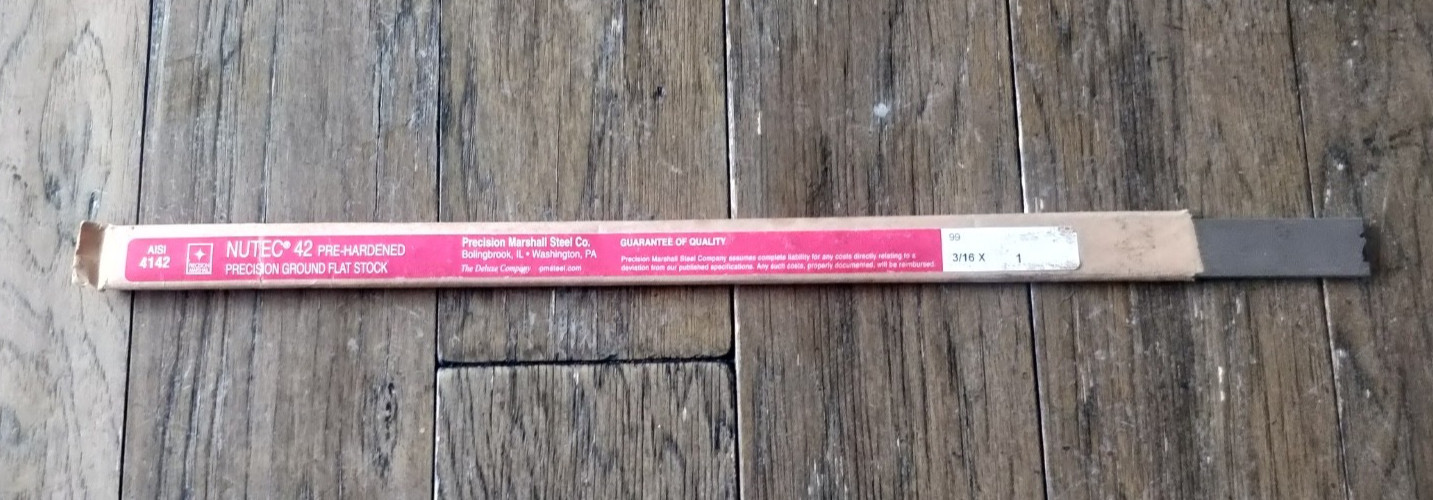 Precision Ground Flat Stock 15″ x 3/16″ x 1″ Precision Marshall NUTEC 42