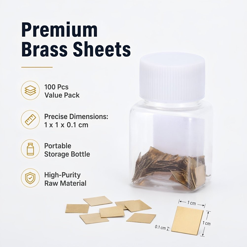 100pcs Brass Sheets for Physics Conductive Science Projects Zinc Copper Fruit