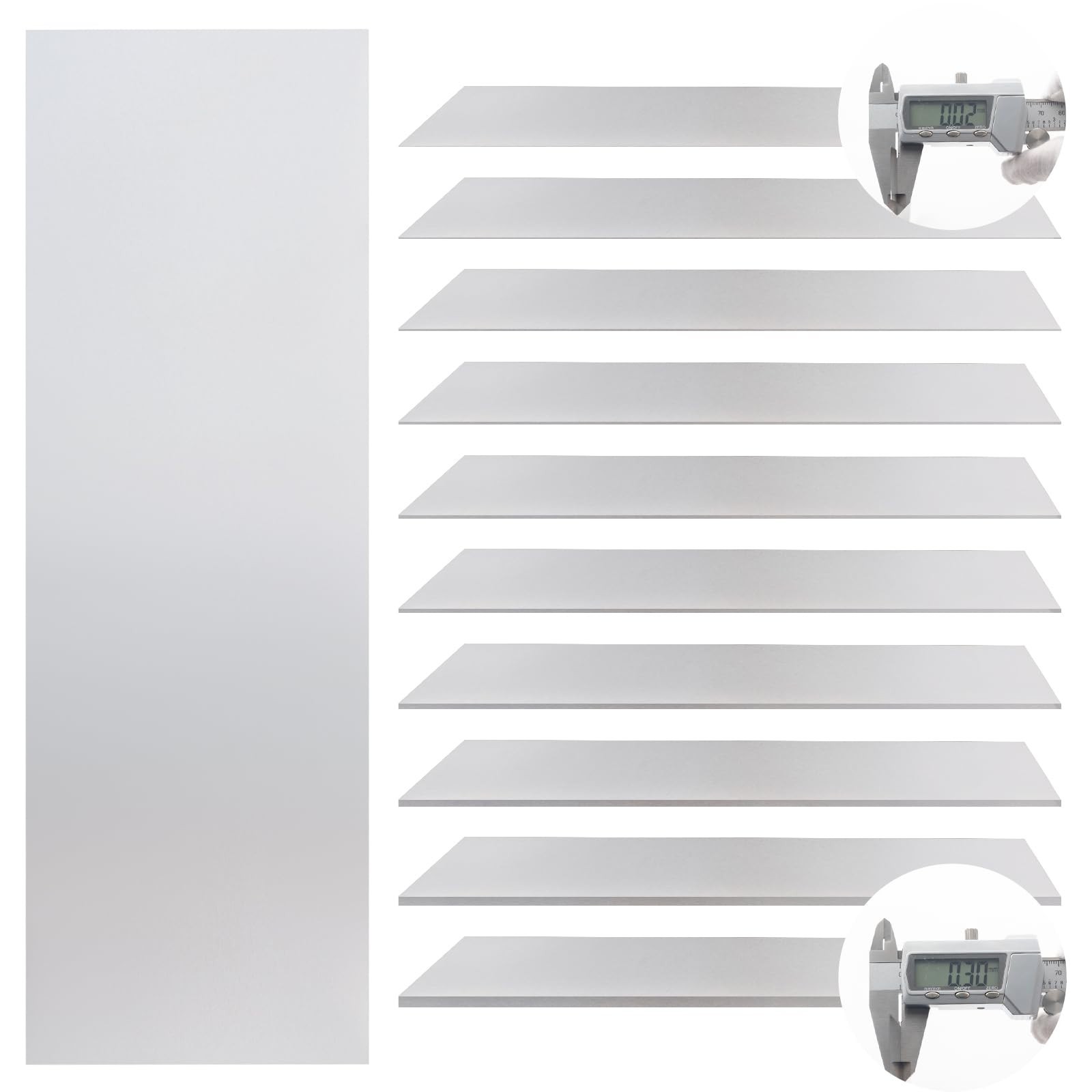 30 PCS Metal Shim Stock Set, 2″x6″ Stainless Steel Shims for Leveling, 10 Thickn