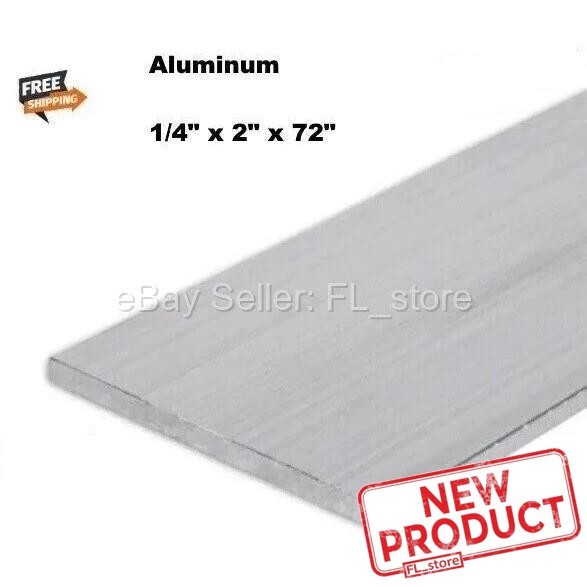 Aluminum Bar Flat Stock 1/4″ x 2″ Wide x 6 Feet Long Unpolished Finish Alloy