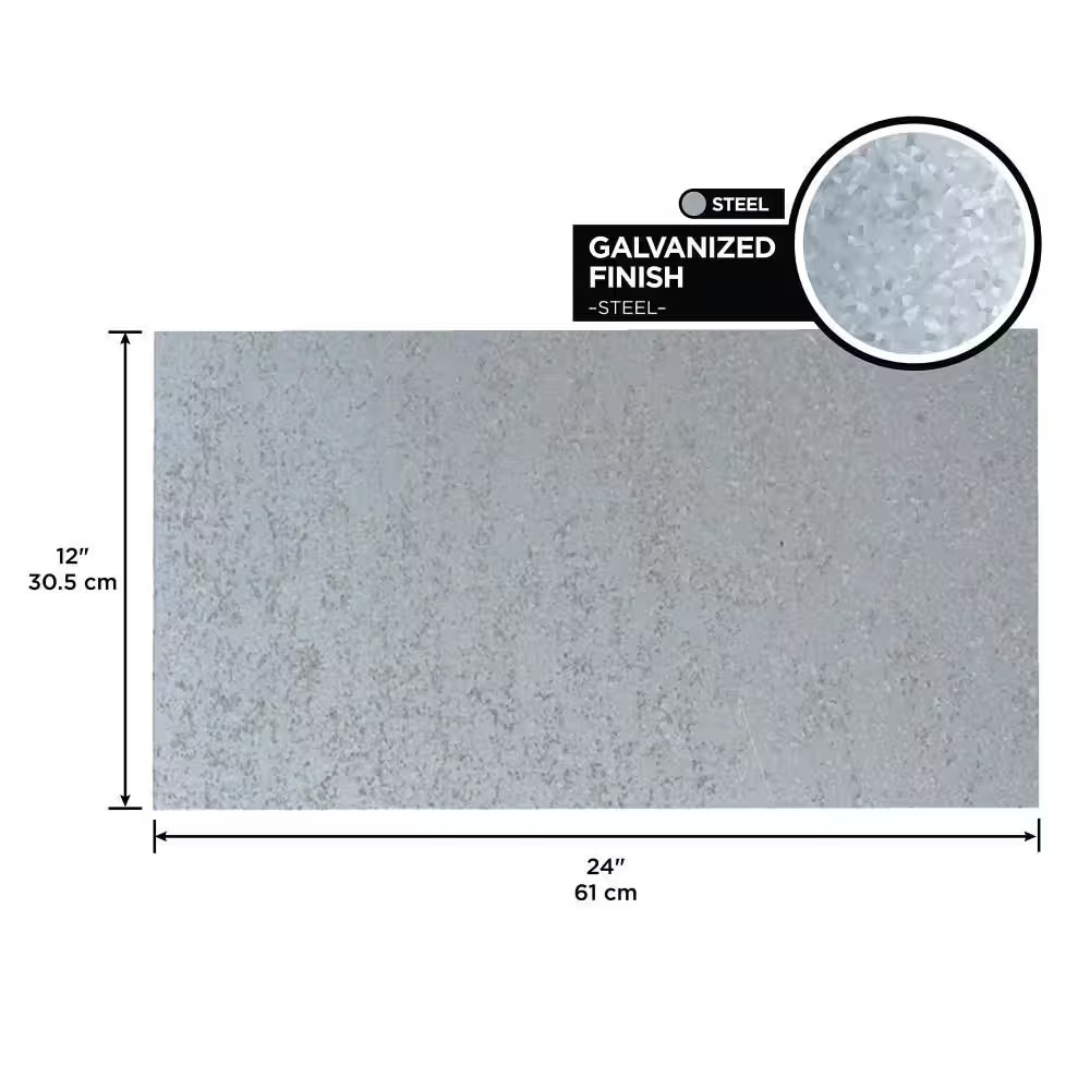 12 In. X 24 In. 28-Gauge Galvanized Sheet Free Shipping New