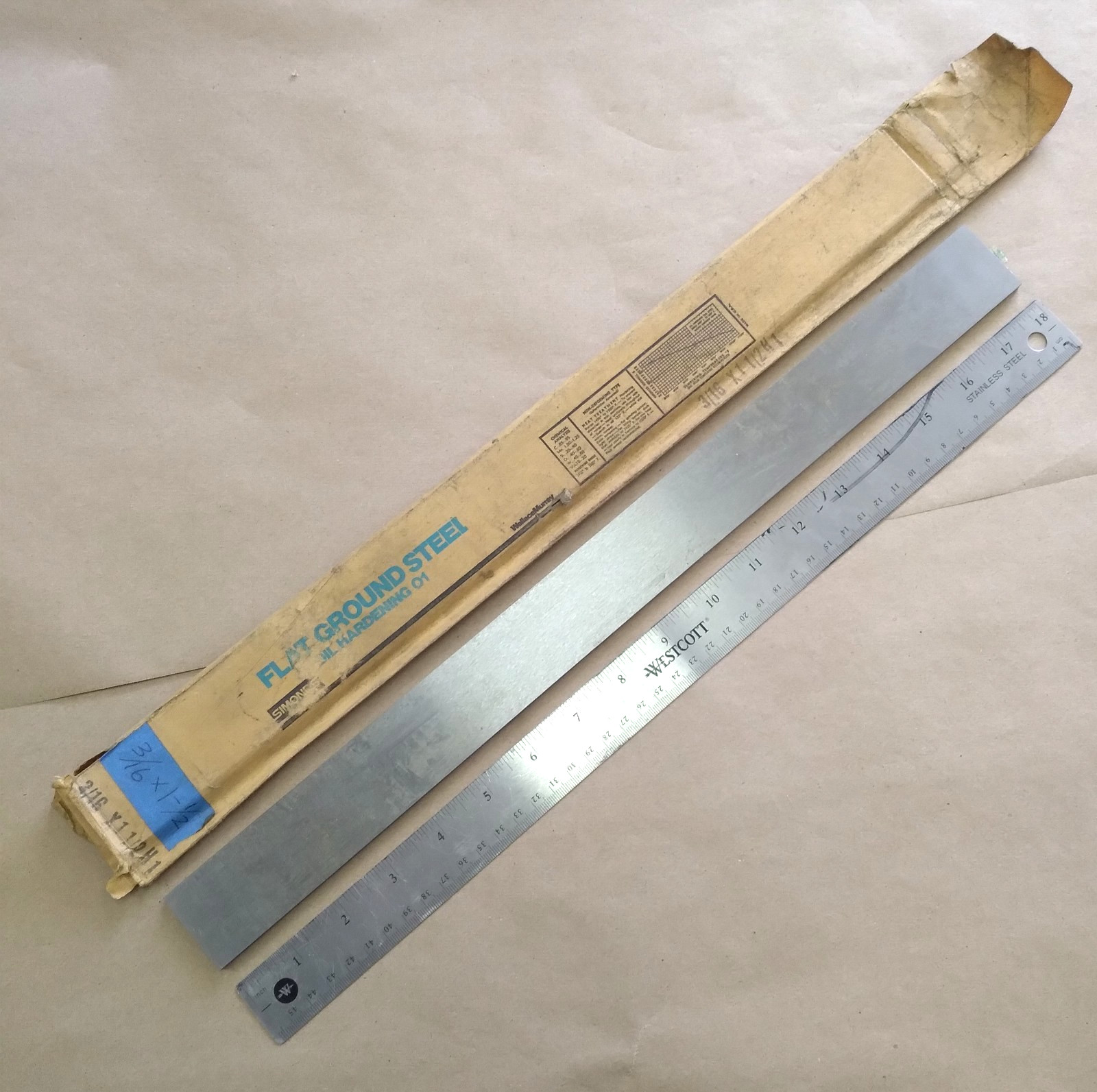 TOOL STEEL SHEET 3/16″ X 1-1/2″ X 18″ FLAT GROUND STEEL OIL HARDENING
