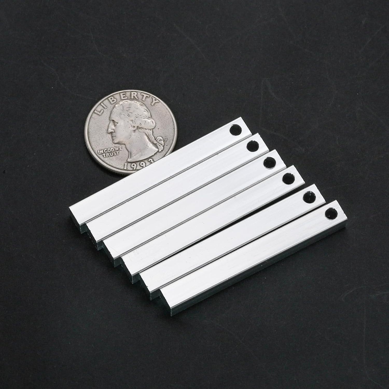 1/4″×2″ Long Aluminum 3D Stamping Bar Rectangle Metal Blanks for Keychain Jewelr