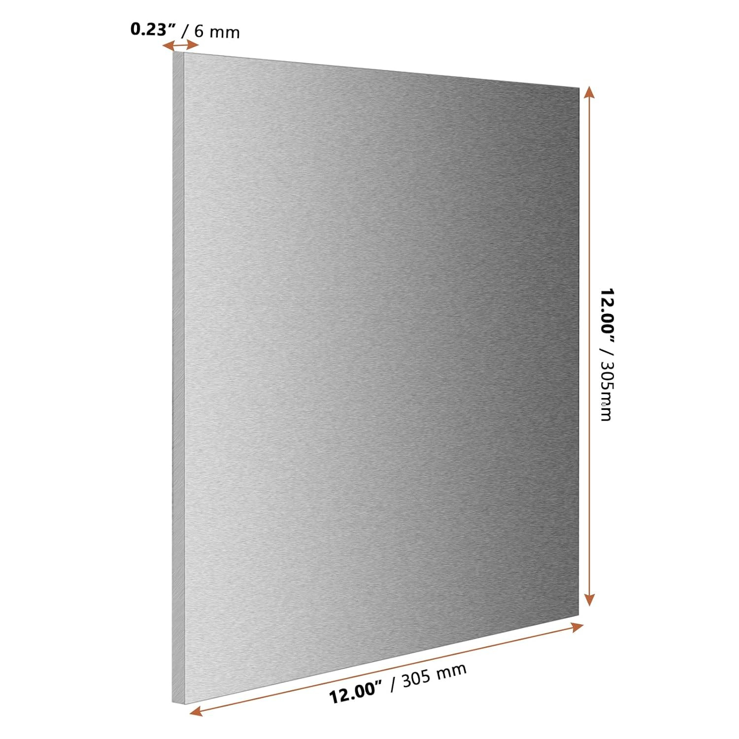 12 x 12 x 1/4 Inch Metal Aluminum Plate, 6mm Square 6061 Aluminum Sheet Panel wi
