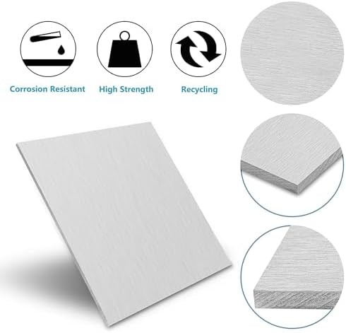 6061 Aluminum Sheet Plate, 10″ x 14″ x 1/4″ Thickness Heavy Duty Aluminum Sheets