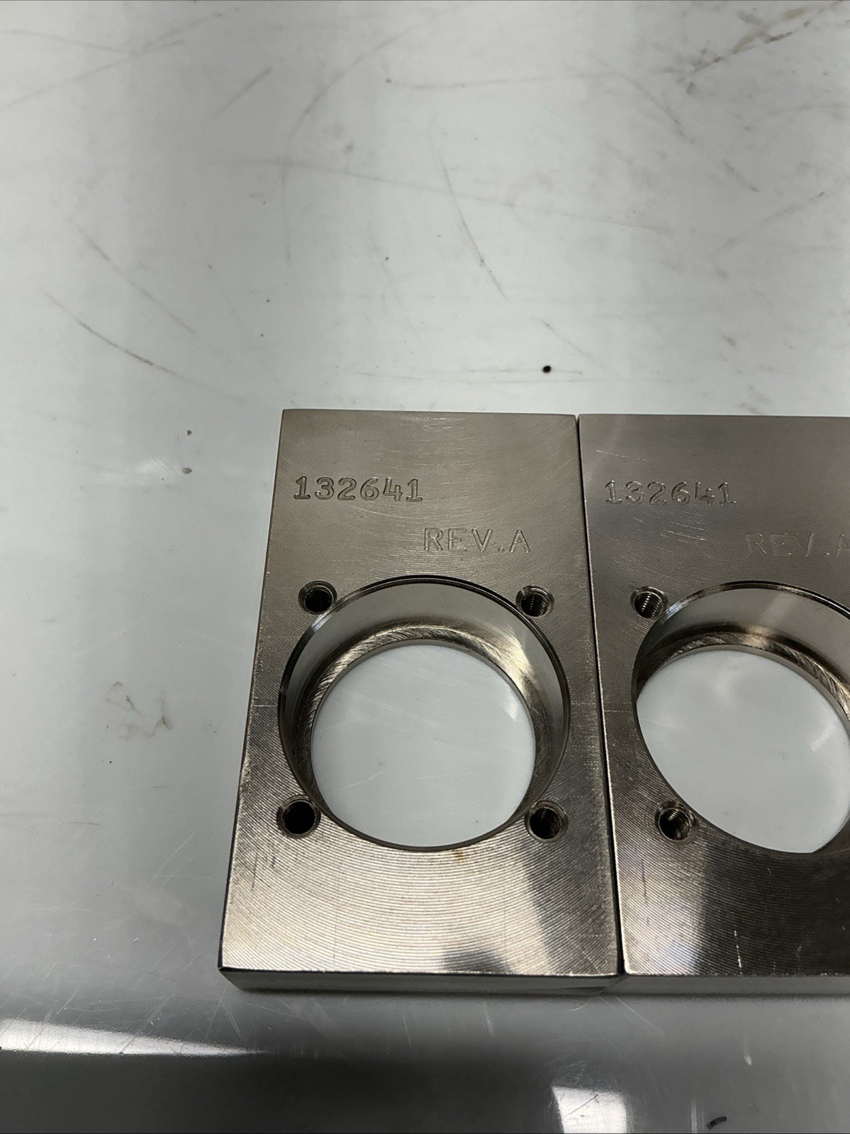 Machined Aluminum Mounting Block Flange Plate PN 132641 Rev A Lot Of 4. X-601