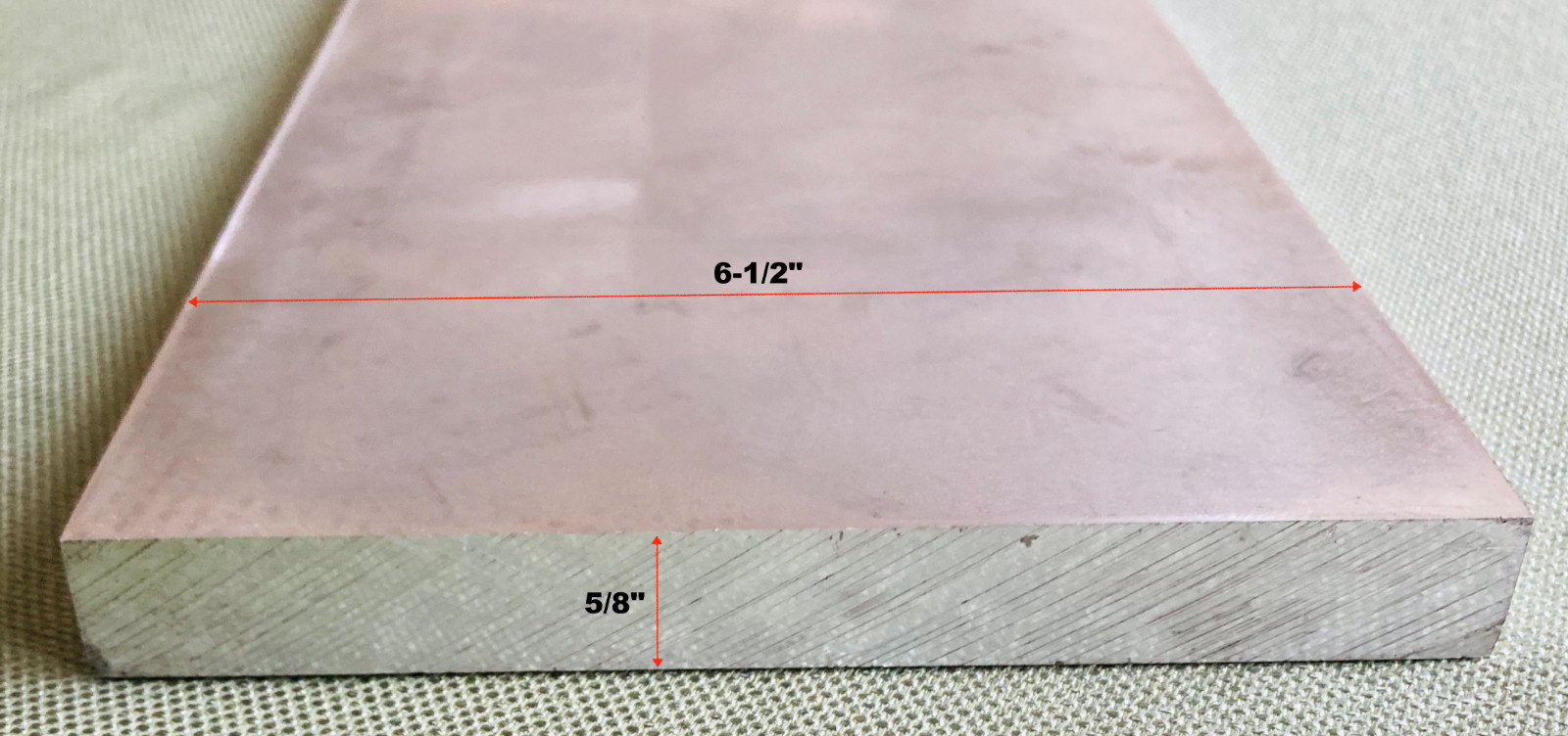5/8” X 6-1/2” X 24” Long Aluminum Flat Bar Solid 6061-T6511