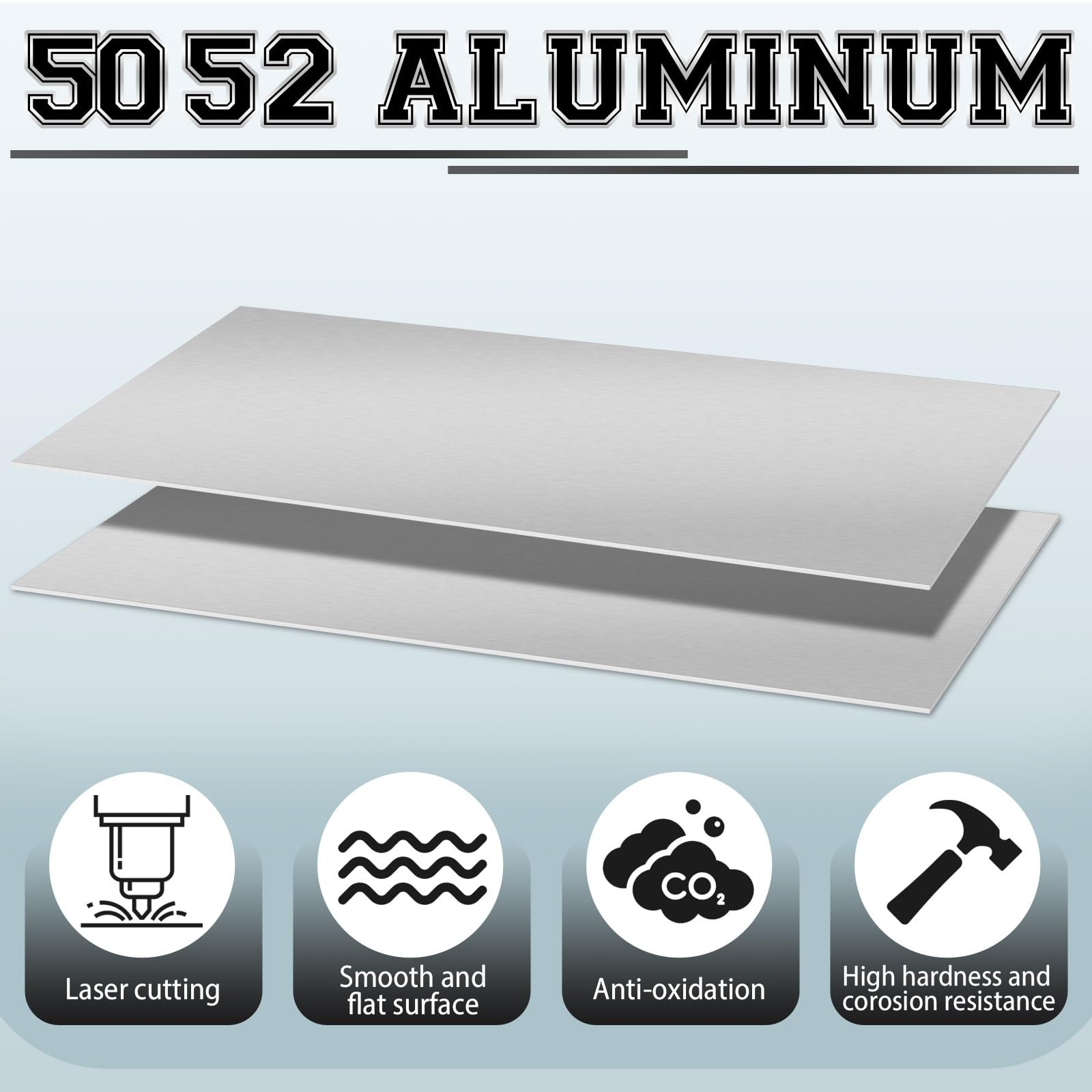2 Pack 5052 Aluminum Sheet Metal 12″ x 24″ Aluminum Plate 1/8 (0.125”) Inch …
