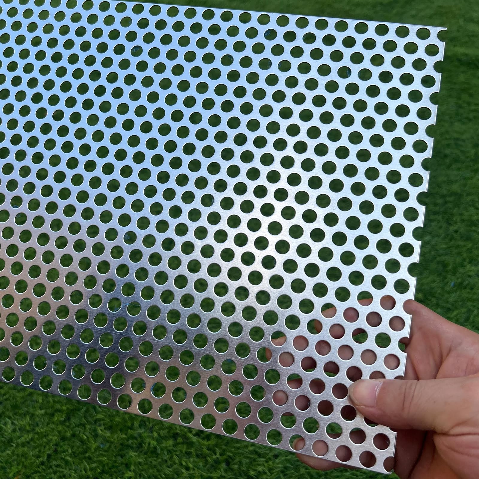 Aluminum Perforated Metal Sheets 16 Gauge 8mm Opening Mesh Screen 16×10 Inch
