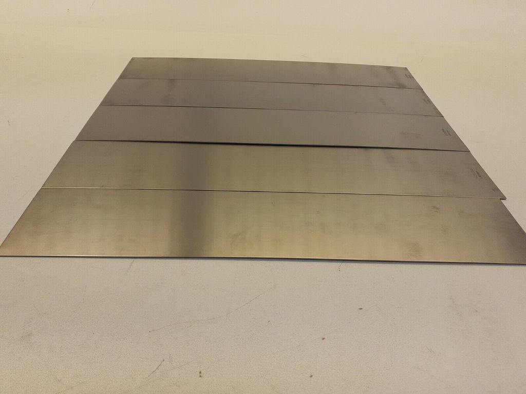5x Hasberg underlay films 100x500mm stainless 1.4mm thick feeler gauge tape