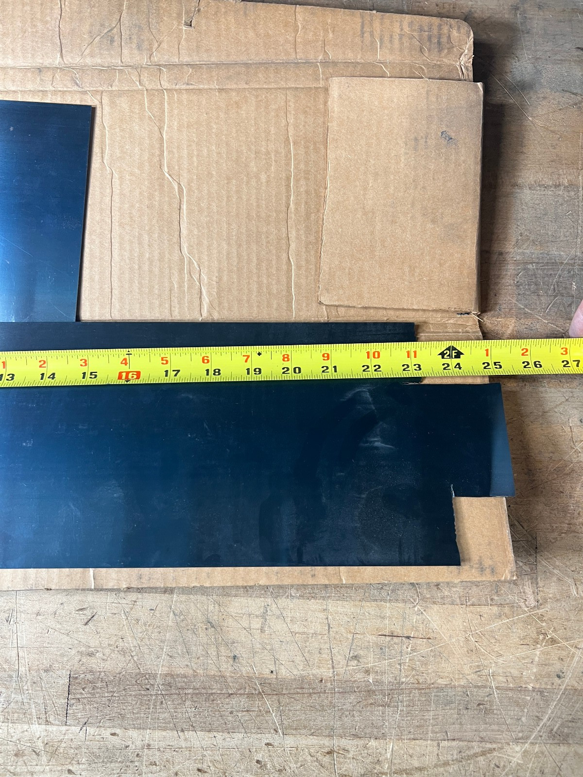 1095 Hard Blue Tempered Spring Steel Shim .10″ x 6″ Wide x 25″ Long used