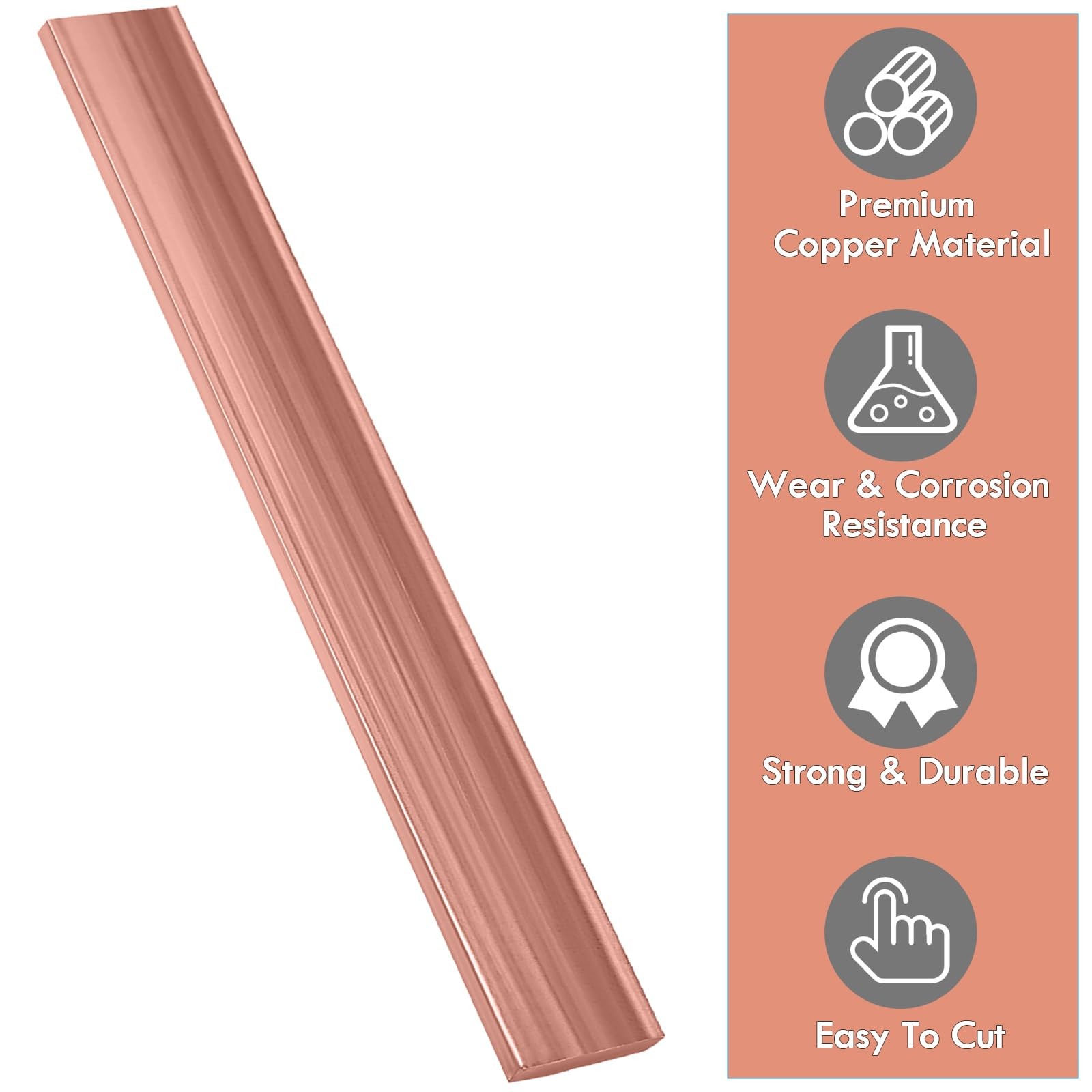 Copper Flat Bar 1/4x2x6″ C110 Bus Bar 6x50x152mm Solid Mill Stock Plate Tool