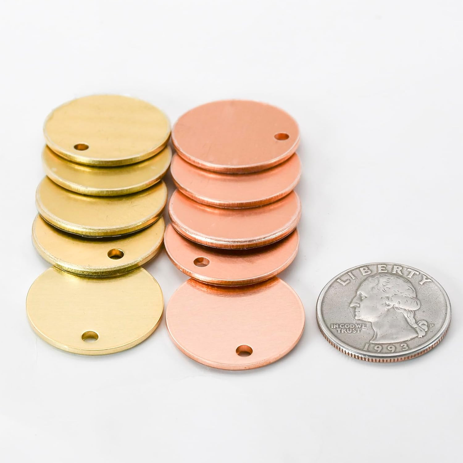 ABBECIAO 1Inch Circle Brass Blanks 14Ga. Thick Smooth Edges Brass round Disc
