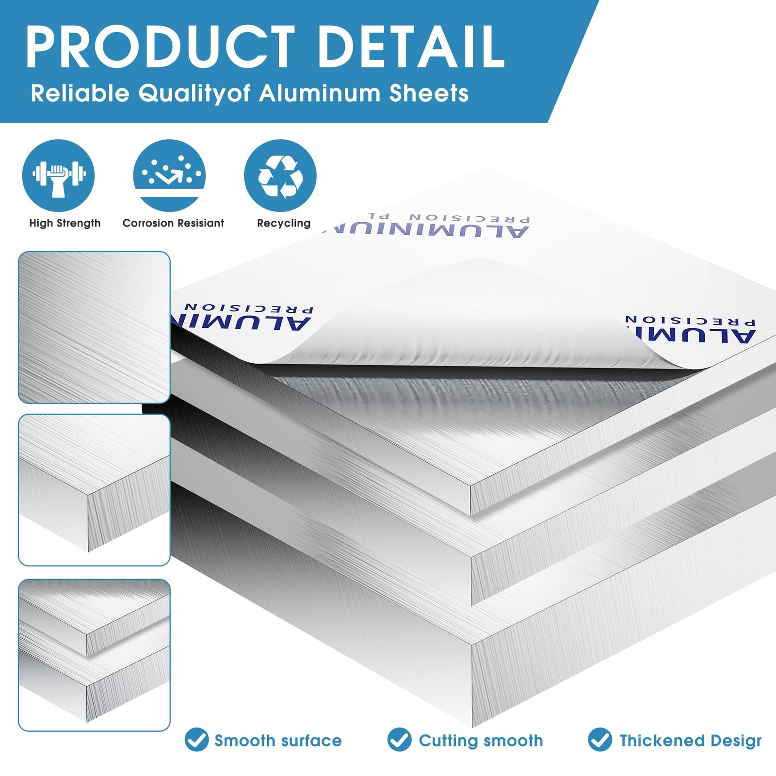 6061 Aluminum Sheet Plate 8x8x1/4 Inch Heavy Duty Flat Plain Panel Crafting