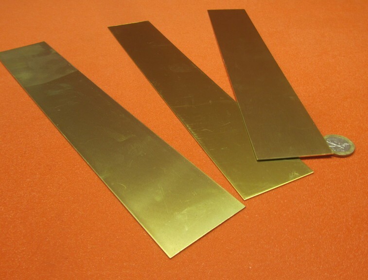 260 Brass Flat Bar .016″ Thick x 2.0″ Wide x 12″ Length, 3 Pcs, 3 Ft Total
