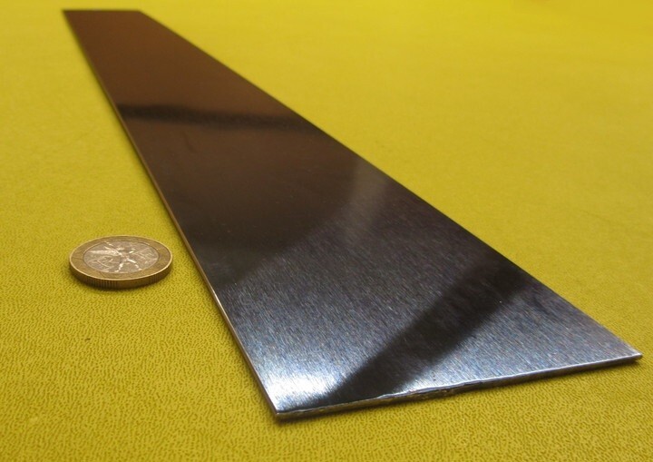 1095 Hard Blue Tempered Spring Steel Shim .050″ Thick x 3.00″ Wide x 24″ Long