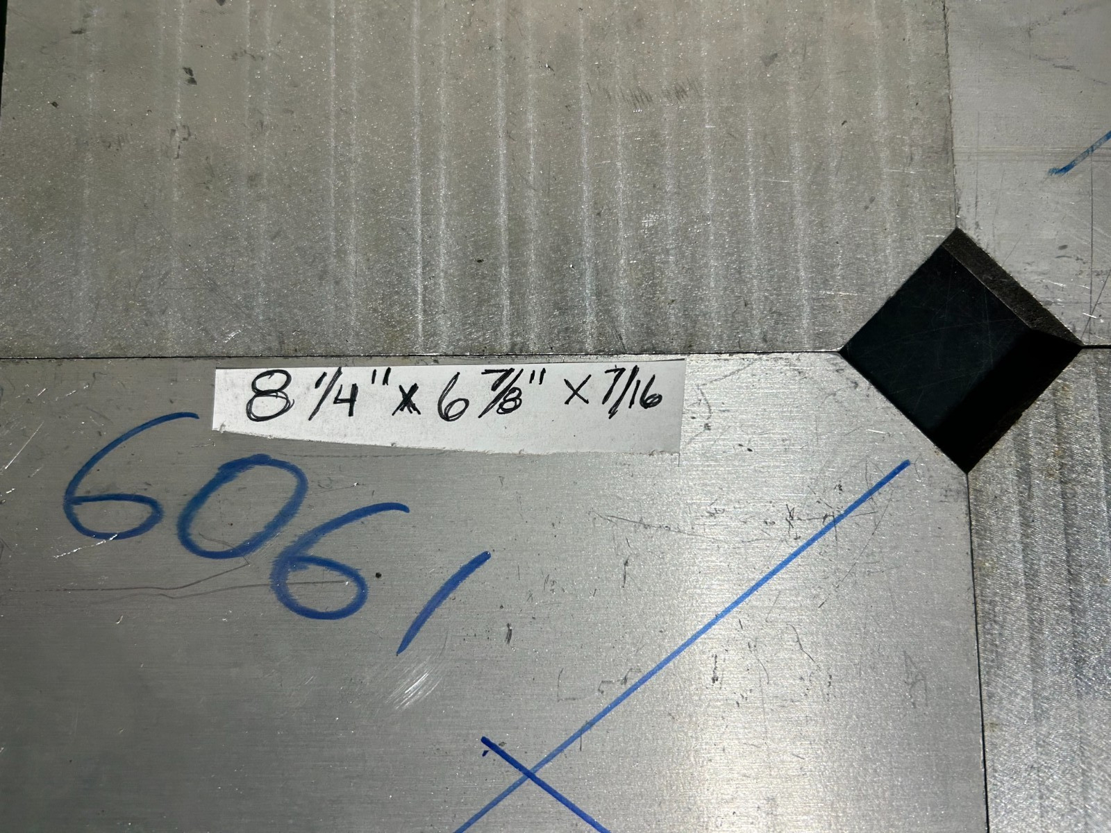 Aluminum flat stock plate8 1/4″x6 7/8″x7/16″ 6061-T651 ams qqa 250 11 QTY (3)