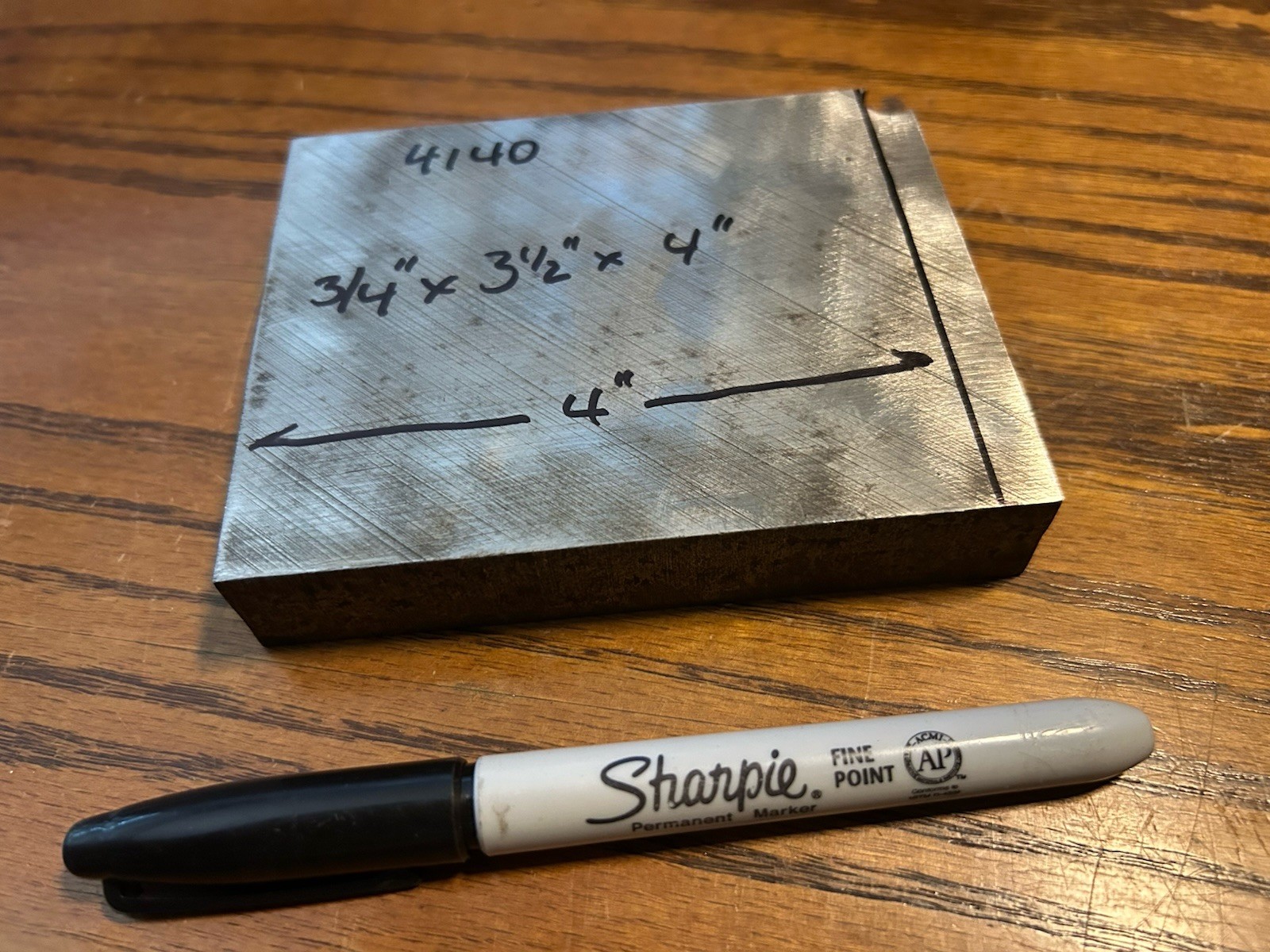 3/4″ x 3-1/2″ x 4″, 4140 tool steel flat stock, machinist