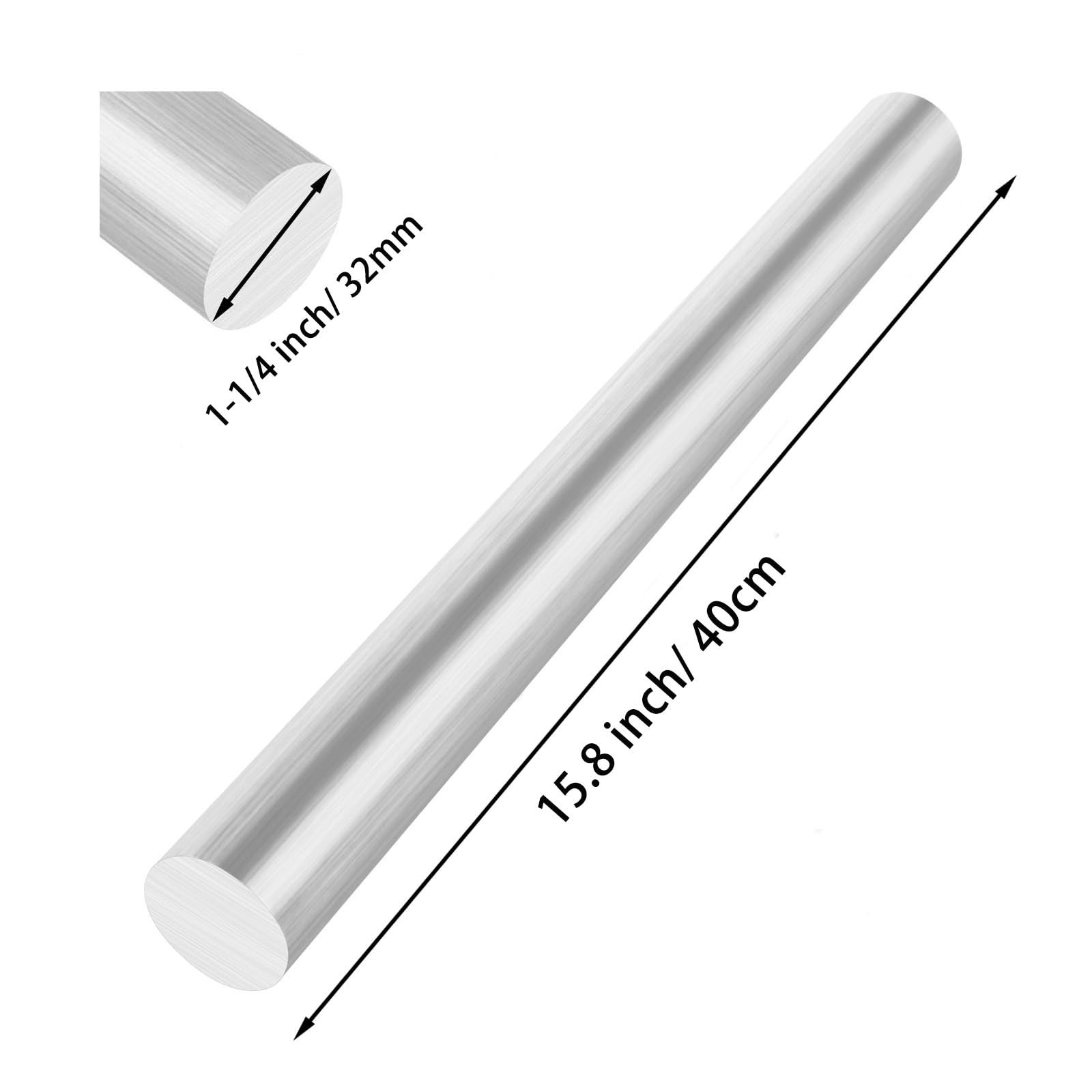 2 PCS Aluminum Round Rod 11/4 Inch 6061 Solid Extruded Lathe Bar 16 Inch