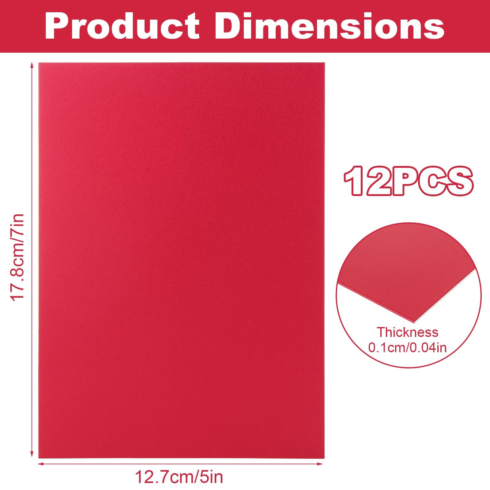 12 PCS Red Anodized Aluminum Sheet 5×7 Inch 0.8mm Laser Engraving Plate Blank