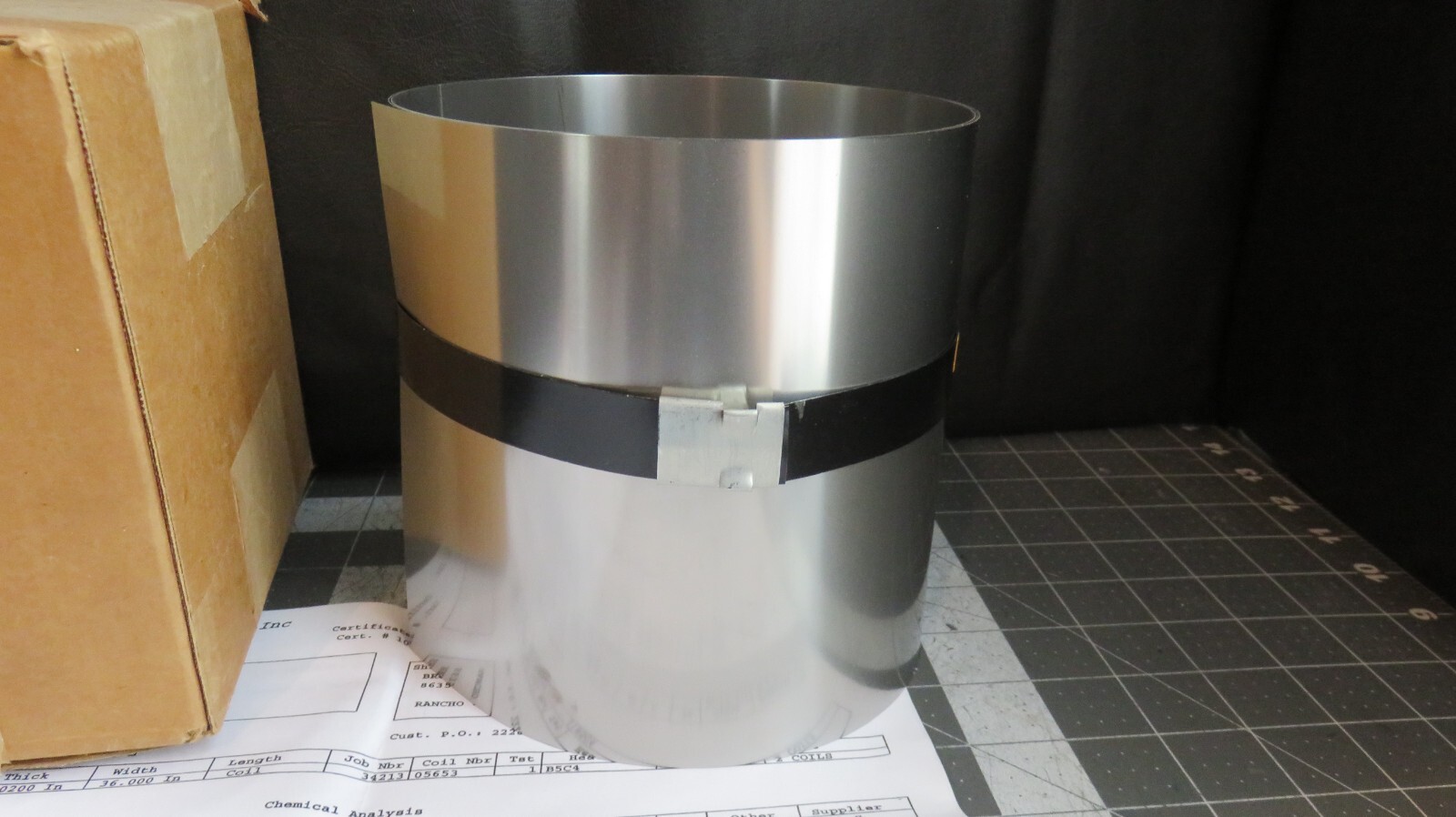 Type 301 Stainless Steel Shim Stock Roll Half Hard 6″ W x 50″ L x 0.20″ Thick