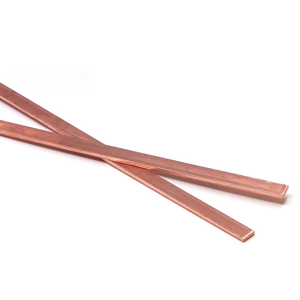 4PCS C110 Copper Flat Bar Stock, 2mm x 10mm x 400mm, 0.08×0.4×15.7 Length