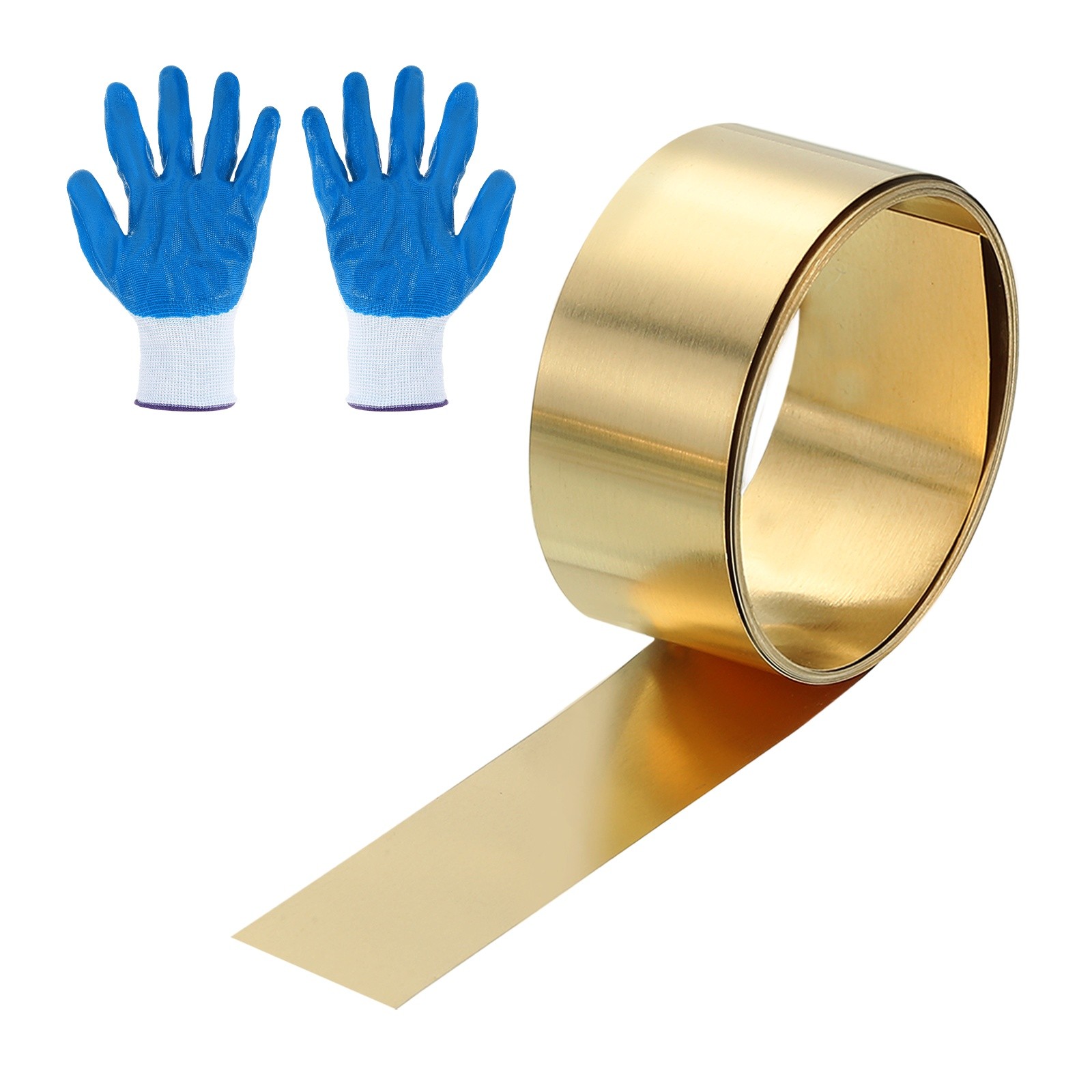 Brass Sheet Roll, 0.016 x 0.6 x 39.4 Inch H62 Thin Brass Foil Strip Plate Shim