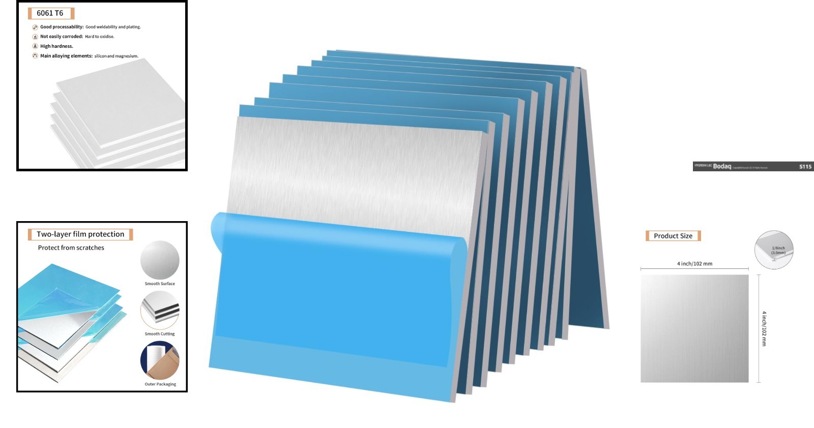 10Pcs 6061 Heat Treatable Aluminum Sheets – Perfect for DIY & Professional Use