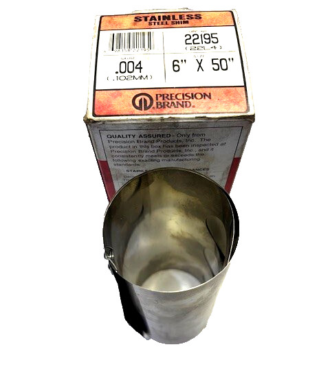 PRECISION BRAND SHIM 22195 STAINLESS STEEL 6″X 14″, .004