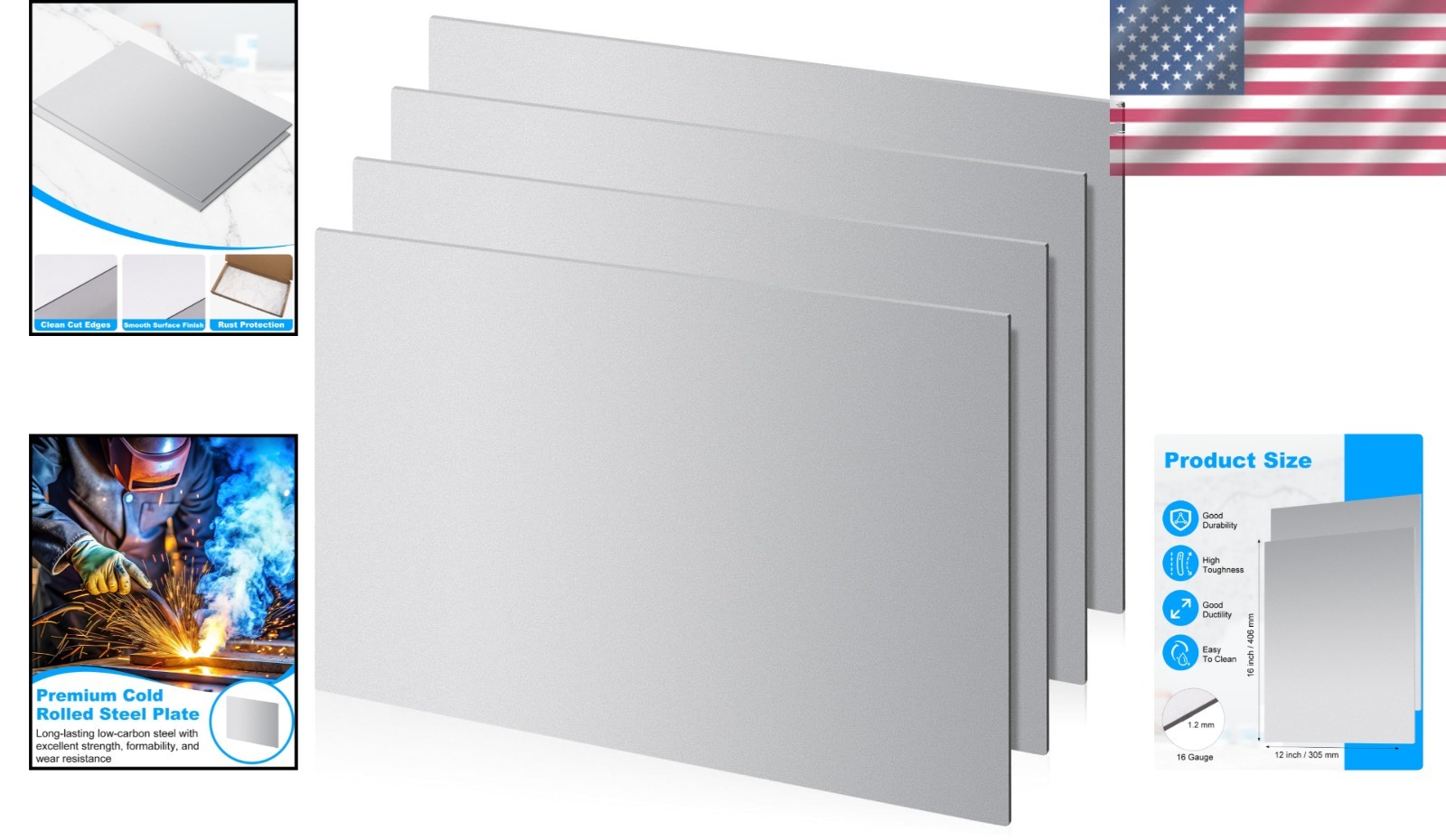 Durable 16″ x 12″ Cold-Rolled Steel Sheets – Perfect for Automotive & Repairs